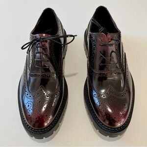 Zara Men's Dark Burgundy Oxford Shoes New